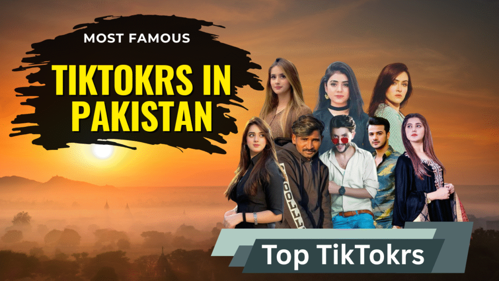 Portrait of the most famous TikTokers in Pakistan, known for viral content and trending videos.